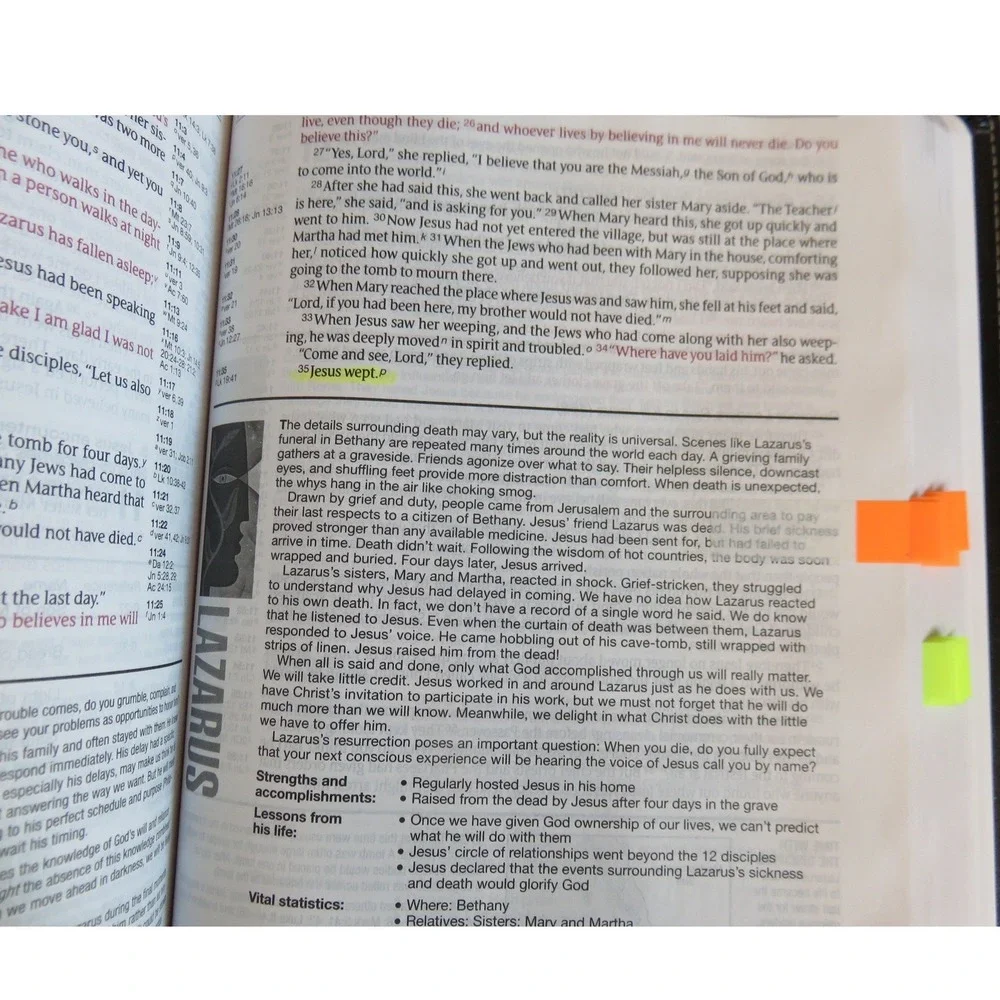NIV Life Application Study Bible Black Ivory Floral LeatherLike Red Letter 1997
